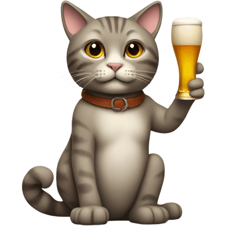 Cat holding a beer emoji