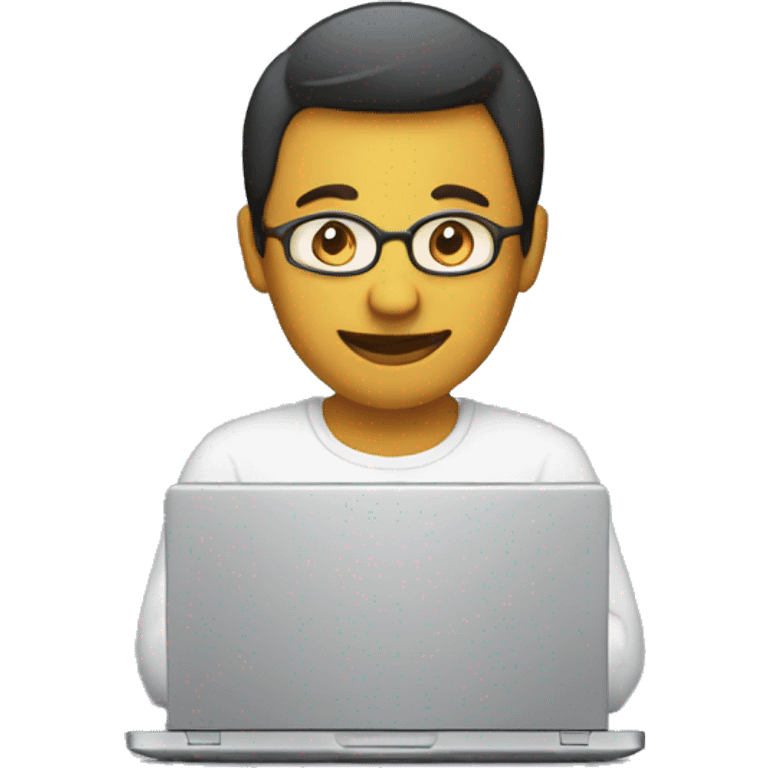 the person behind the laptop with an idea emoji