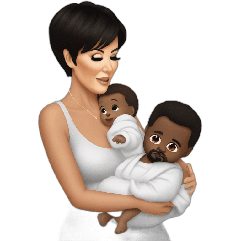 kris jenner holding baby kanye west emoji