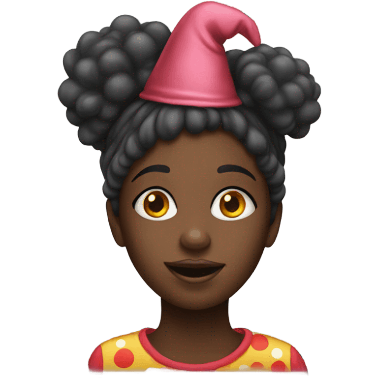 black girl with a clown hat  emoji