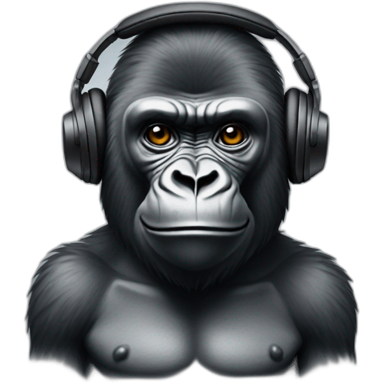 Gorilla with headphones emoji