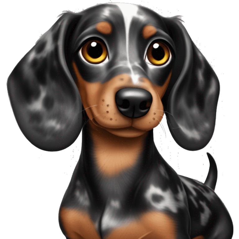 Black merle mini dachshund emoji