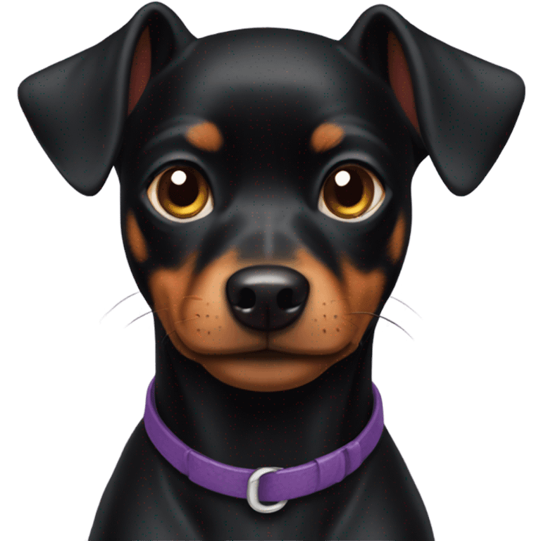 fully black mini pinscher dog  emoji