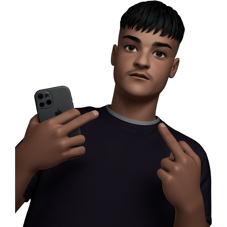 boy with phone in hand emoji