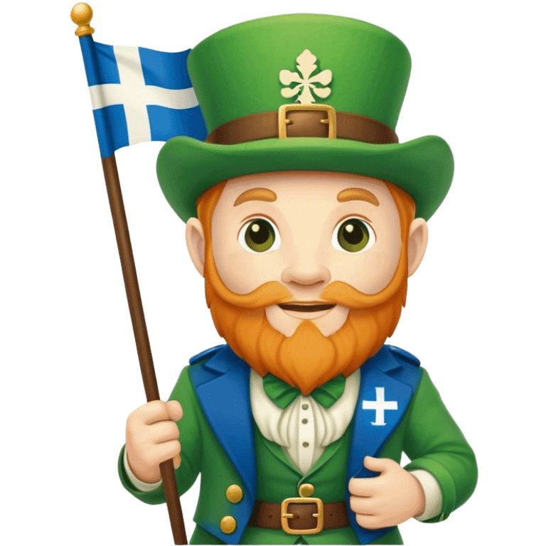 Leprechaun holding  Finland flag￼ emoji