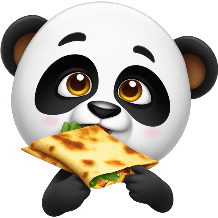 panda eating quesadilla emoji