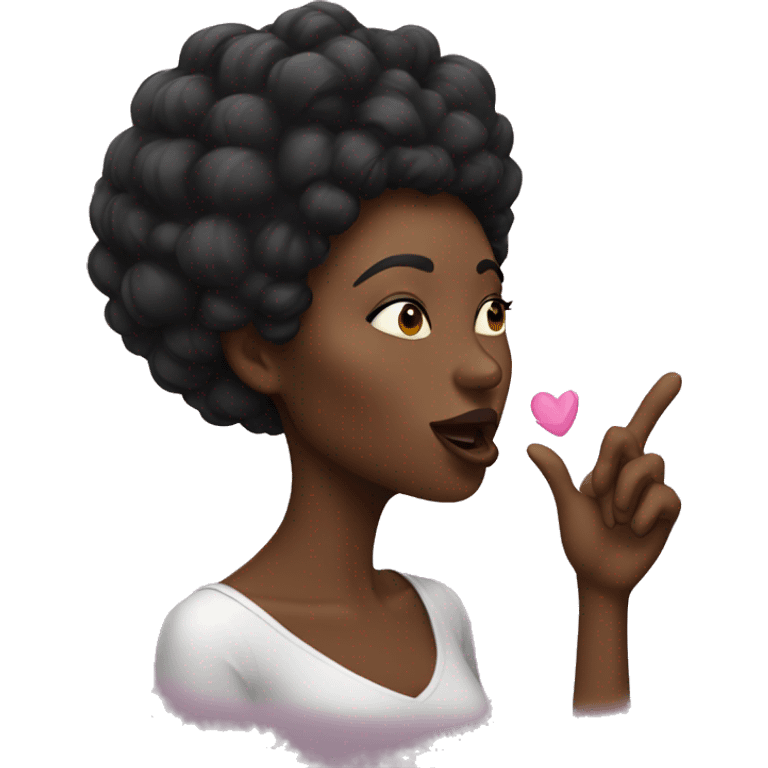 Black lady blowing a kiss emoji