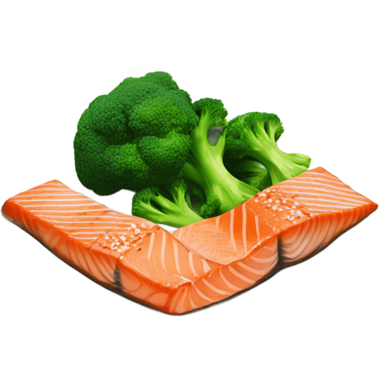 salmon and broccoli emoji