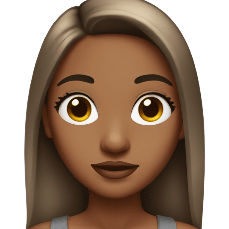 Create a girl with brown skin straight hair wearing lashes emoji