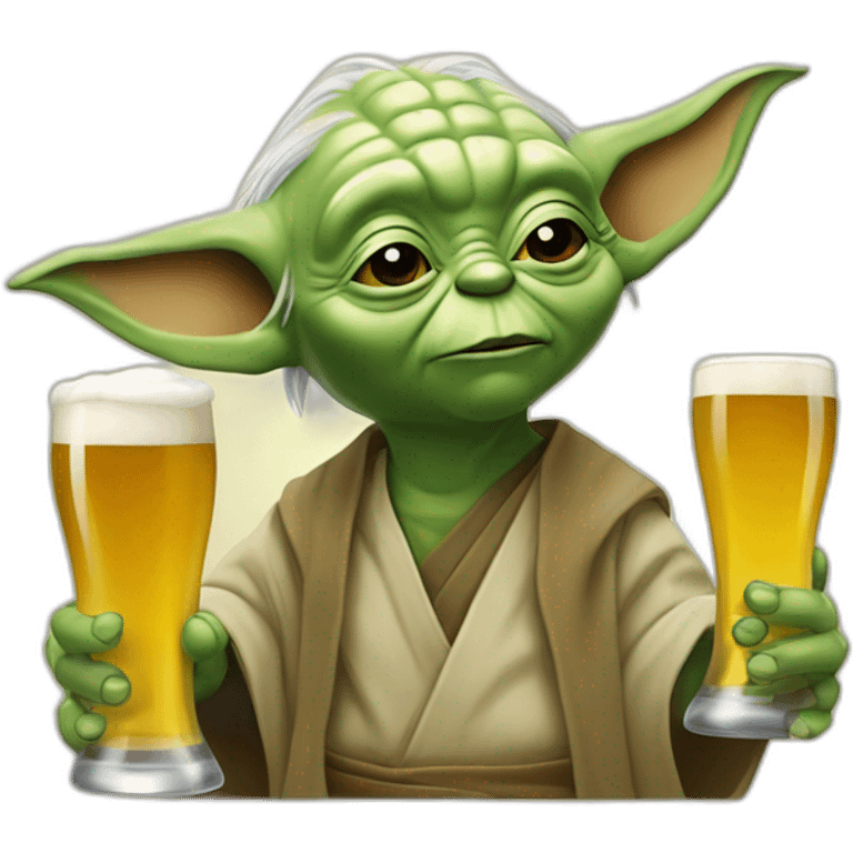 Yoda qui bois une bière emoji