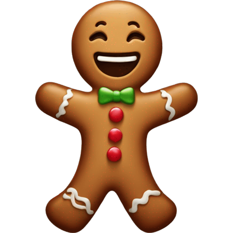 Short gingerbread man with smile emoji