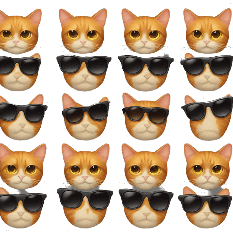 ginger cat with black sunglasses  emoji