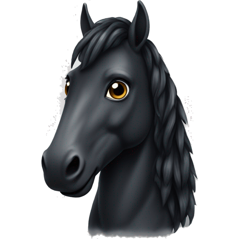 Realistic black unicorn emoji