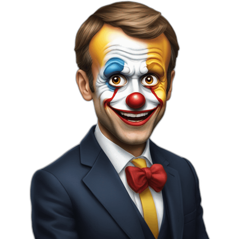 Emmanuel Macron is a killer clown emoji