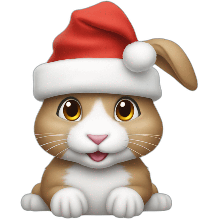 rabbit in a christams hat emoji