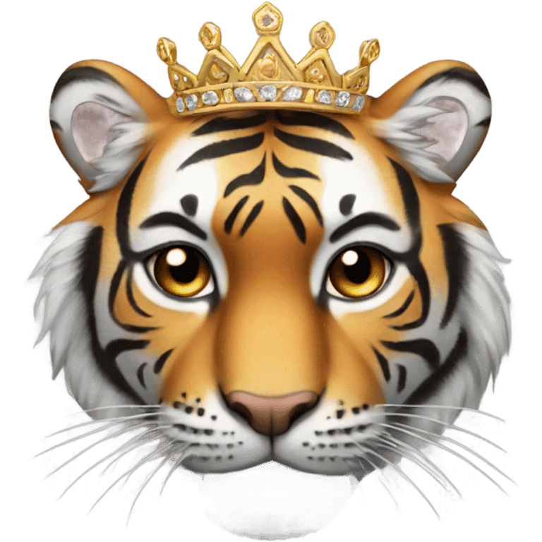 Tiger with a tiara emoji