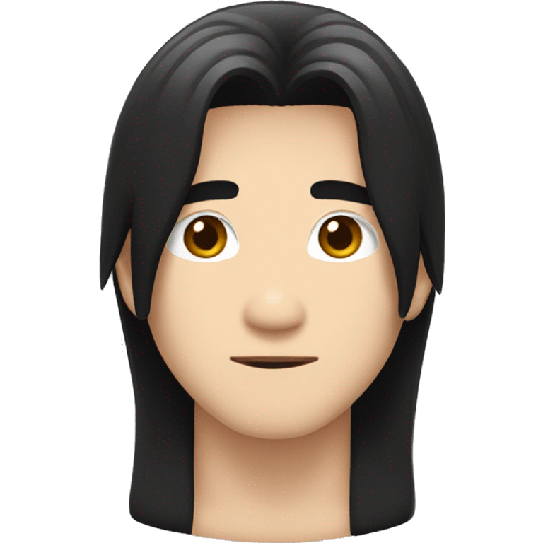 white skin color japanese man with black middle long hair, make it from shoulders and create only one emoji emoji