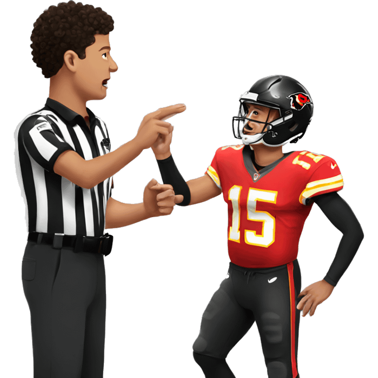 Patrick Mahomes giving a referee emoji