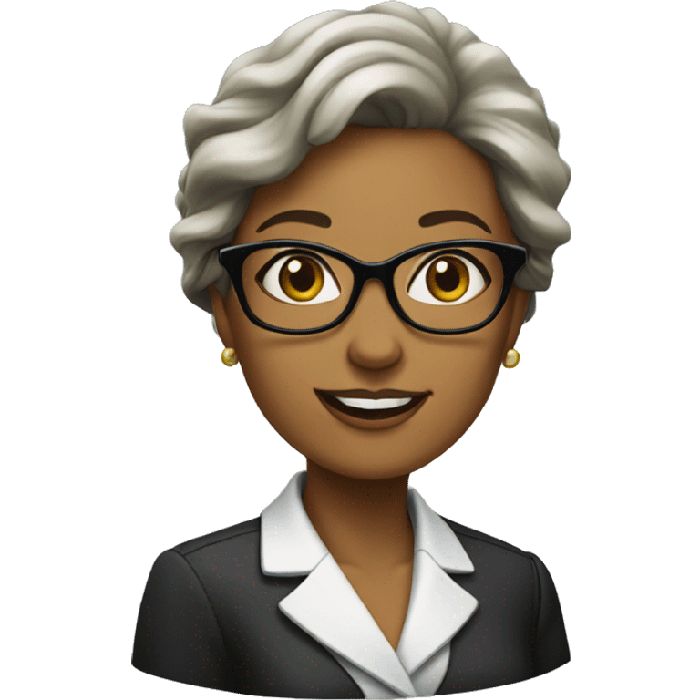 a bussiness-lady wearing suit and glasses emoji