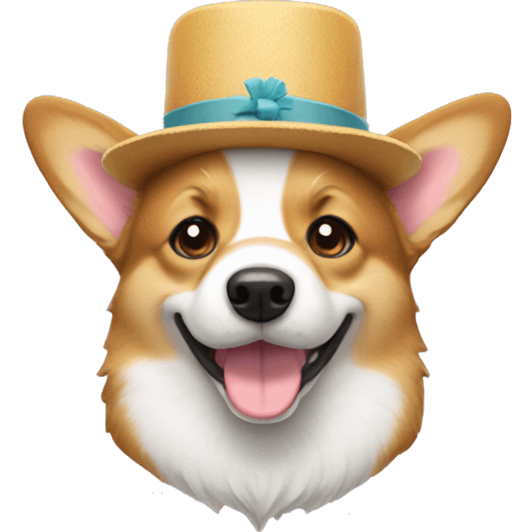 corgi with a cute hat emoji