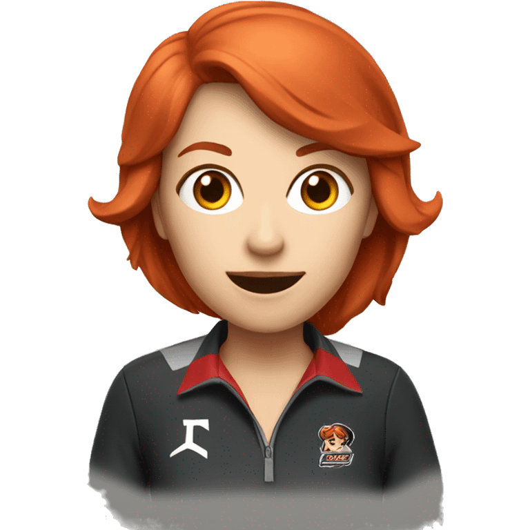 red head female coach esport with whistle emoji