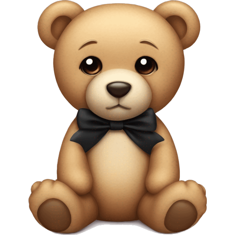 Cute teddy bear with black bow emoji