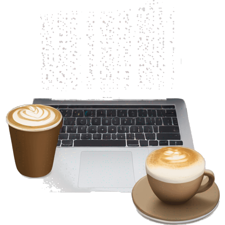 MacBook with a cappucino  emoji