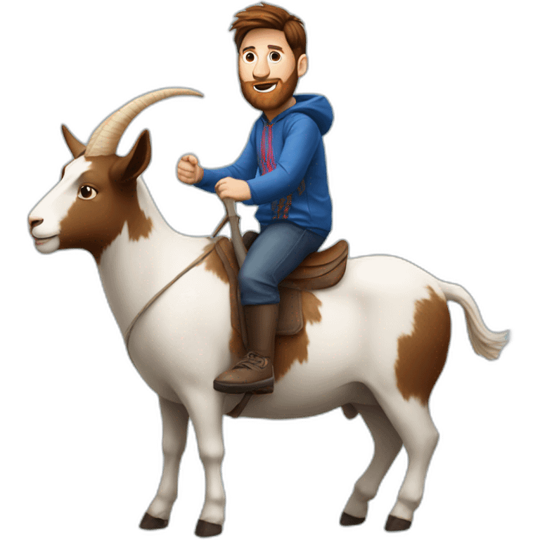 Messi riding on a goat emoji