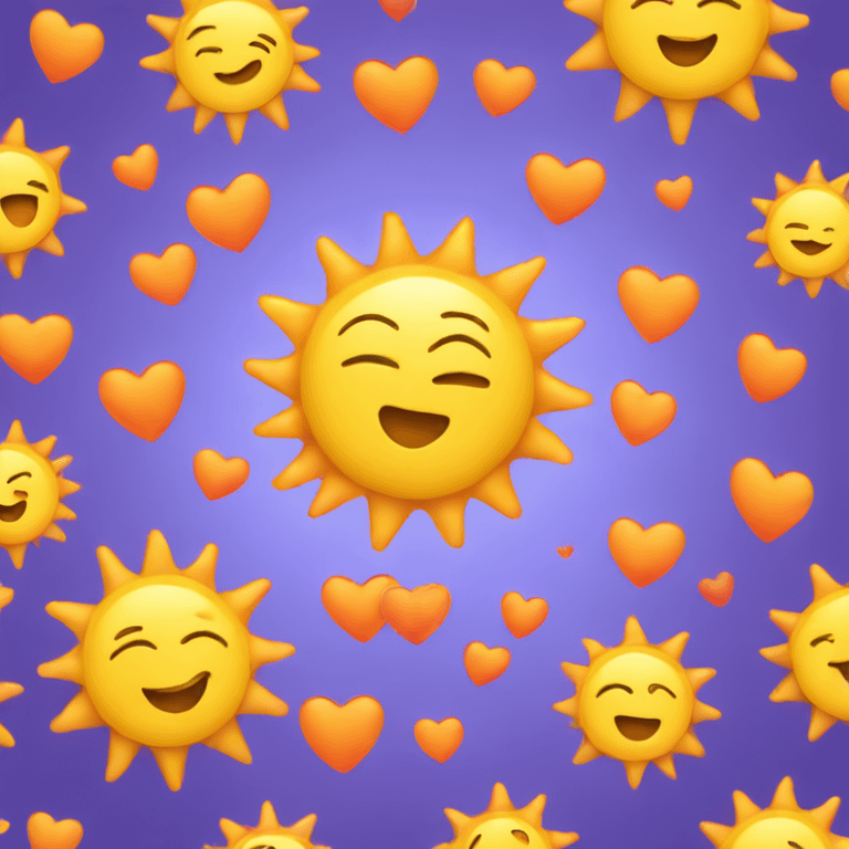 sun with hearts around it emoji