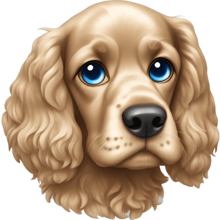 Cocker spaniel with blue eye emoji