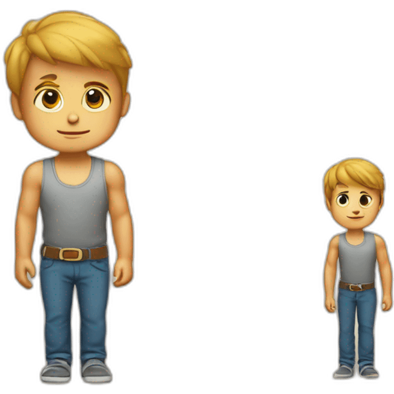 The age growth chart of a thin and weak little boy turning into a muscular man emoji