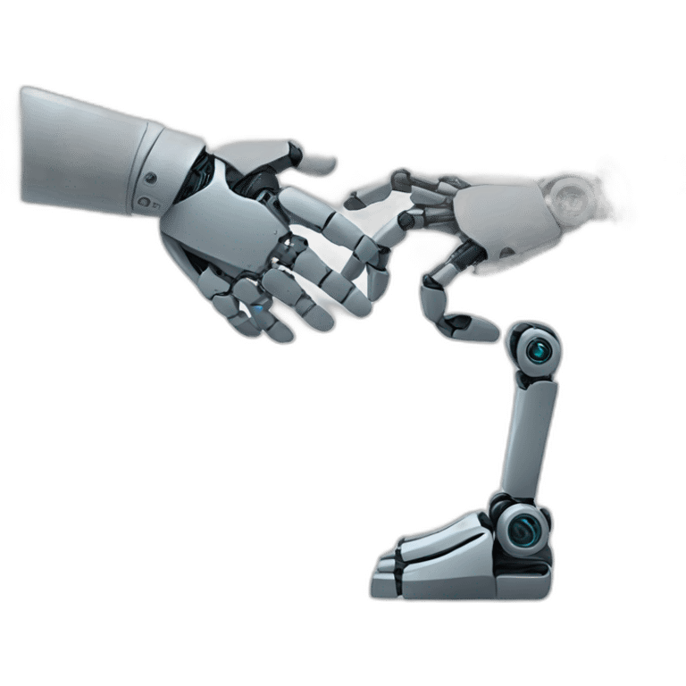 handshake with robot emoji