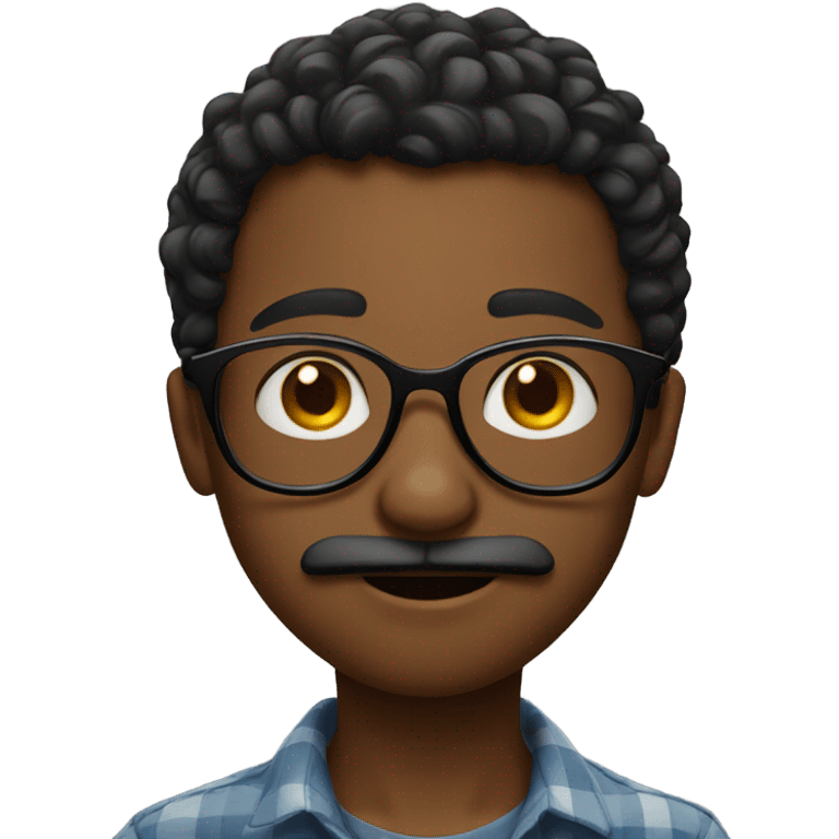 portrait of a boy with glasses curling his mustache  emoji