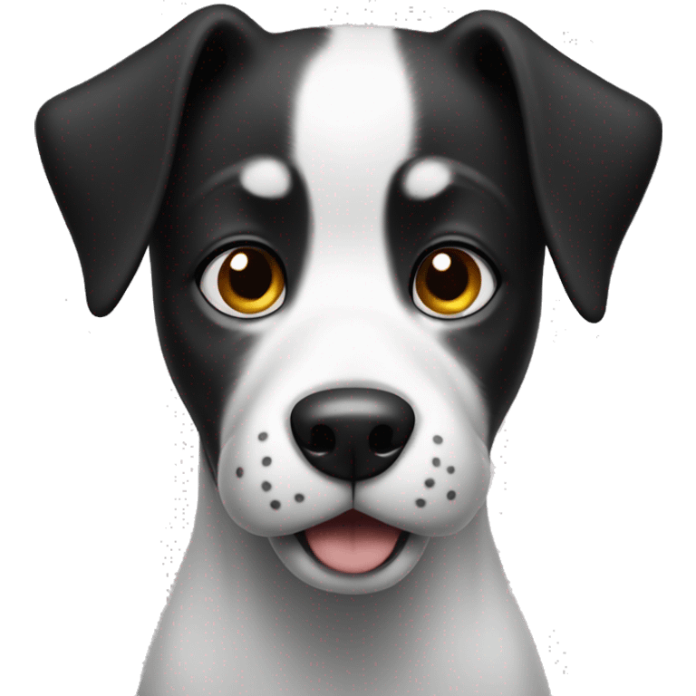 black and white dog begging  emoji