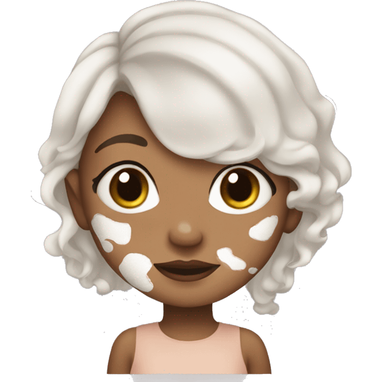 girl with vitiligo and white hair emoji