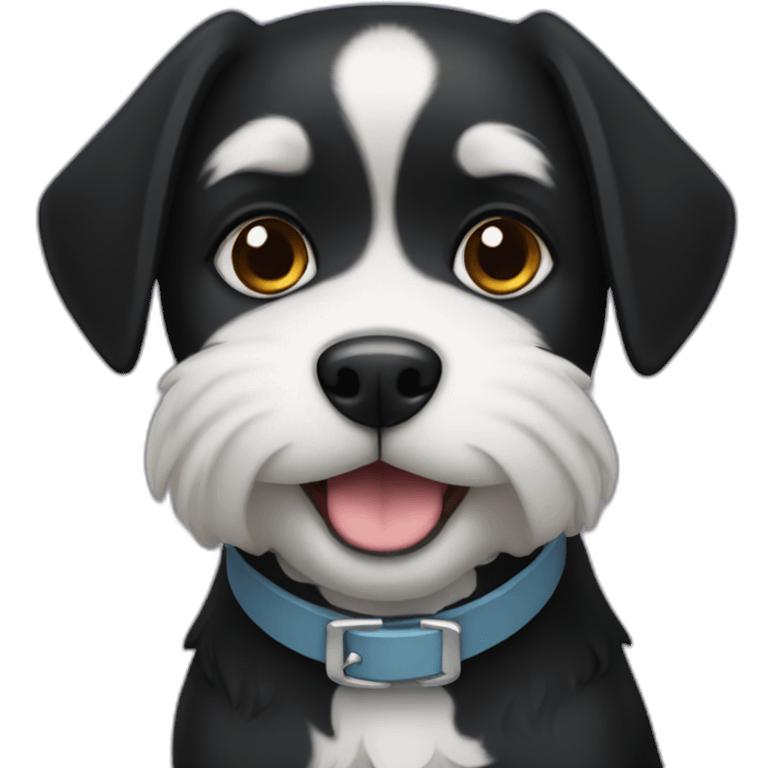 black dog with white collar emoji