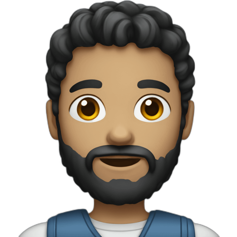 Boy with black beard and laptop emoji