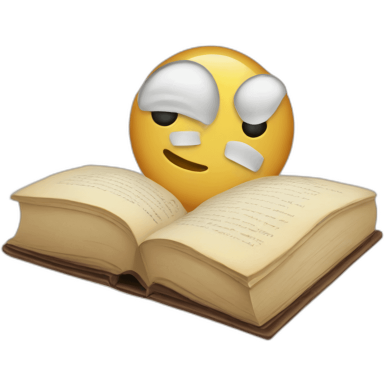 Book with face emoji