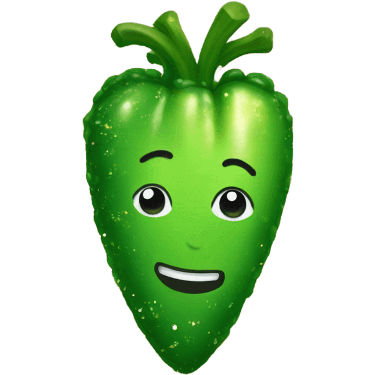 Heart glitter pickle emoji