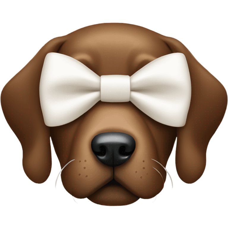 cute brown labrador dog with a white bow emoji