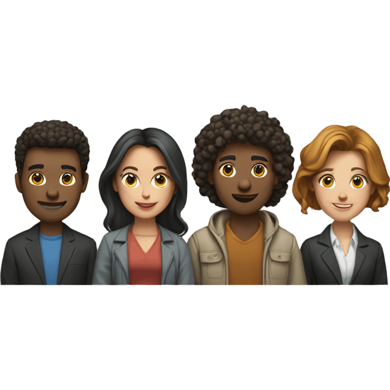 team of people, four people, two men and two women emoji