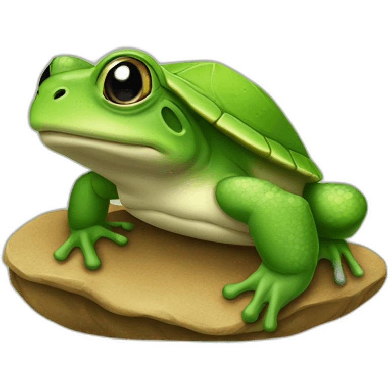 Grenouille sur tortue emoji