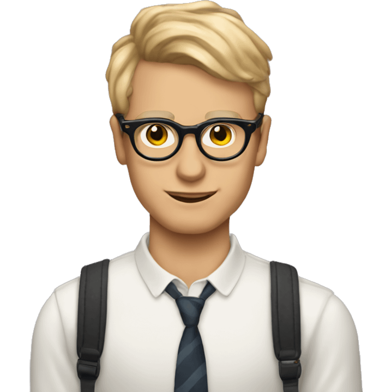 make an male alien with medium cat eye glasses, wearing evermore taylor swift sweather emoji