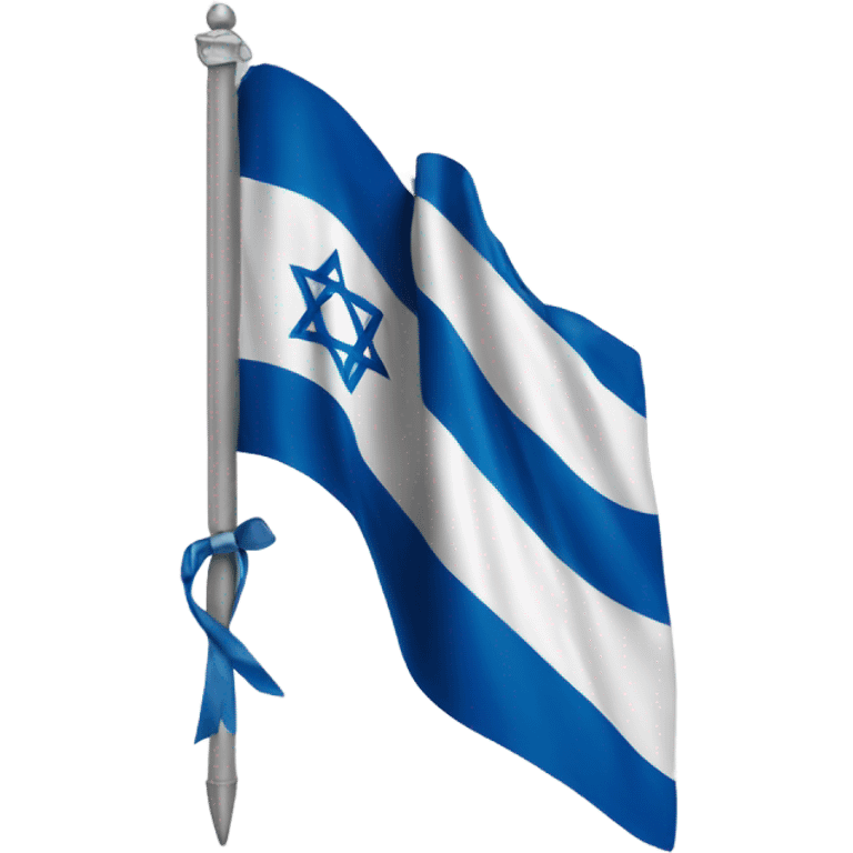 Israeli flag with a bow on it  emoji