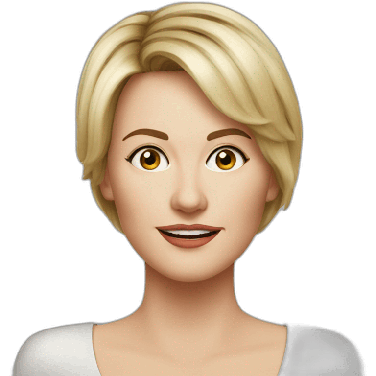 Sandra Huller german actress face head realistic short hair emoji