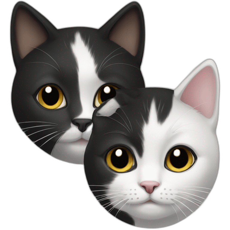 Black and white cats emoji