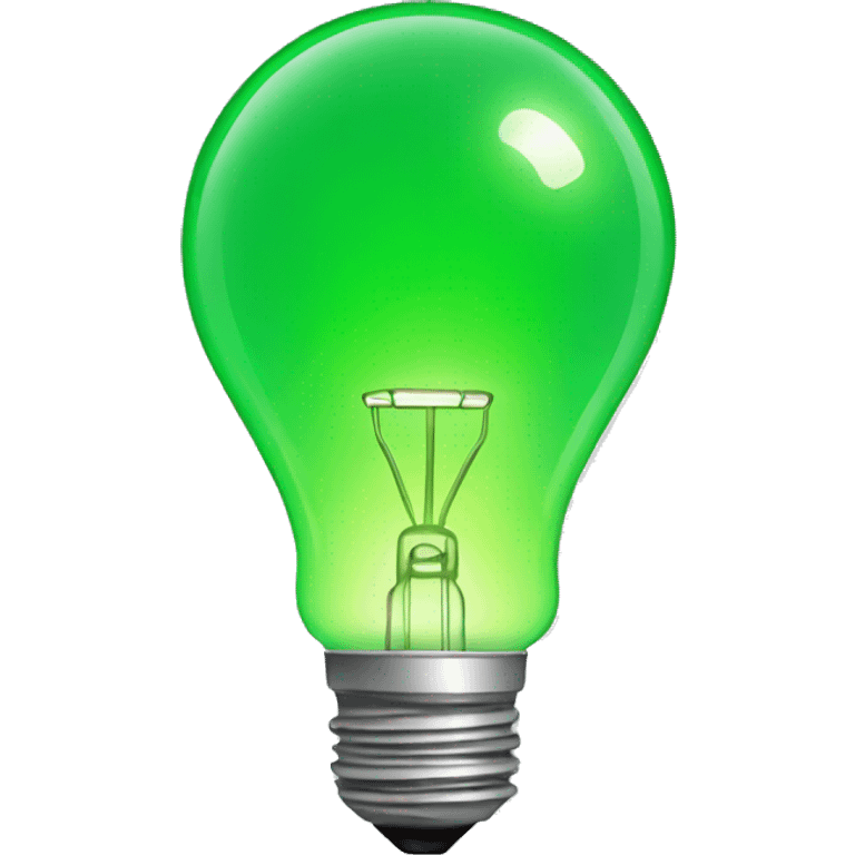 green lightbulb brightly lit emoji