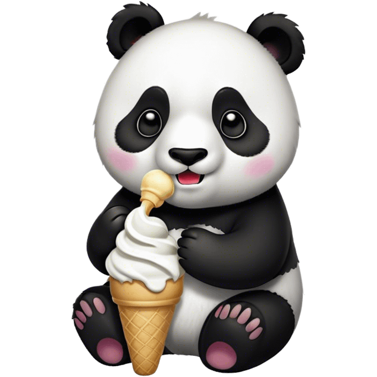 Panda eating ice cream emoji