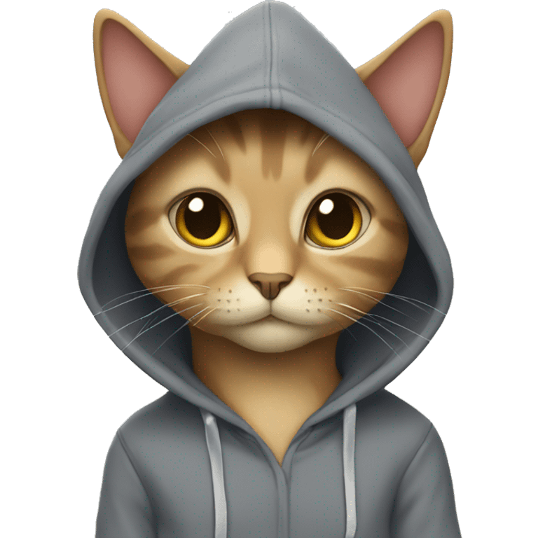 Cat wearing hoodie  emoji