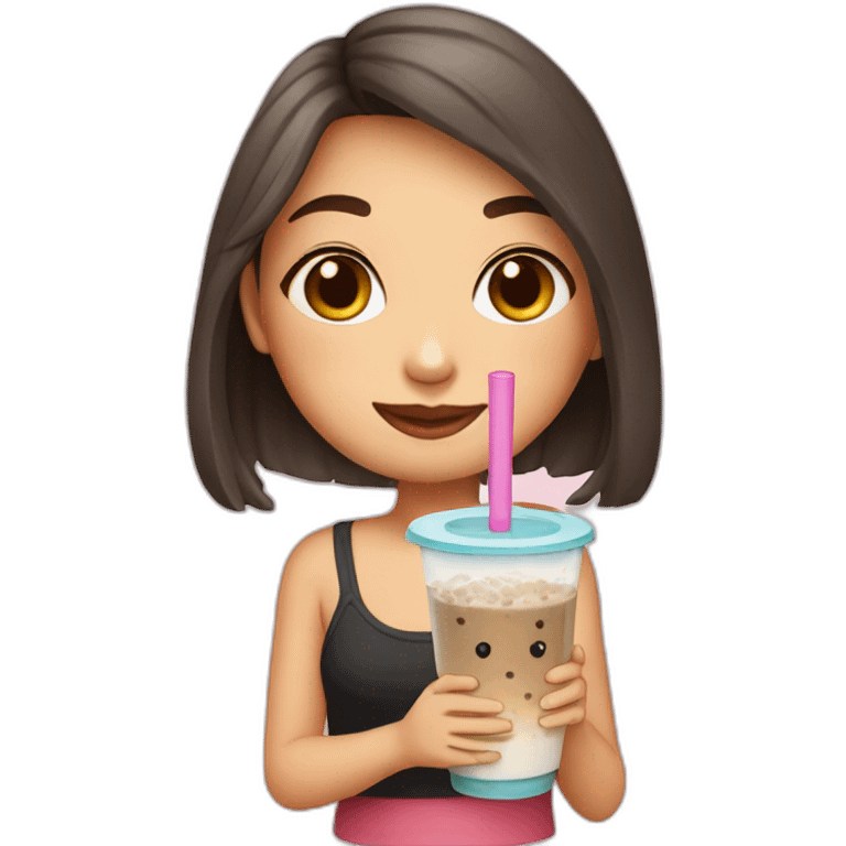 Girl drinking boba tea  emoji